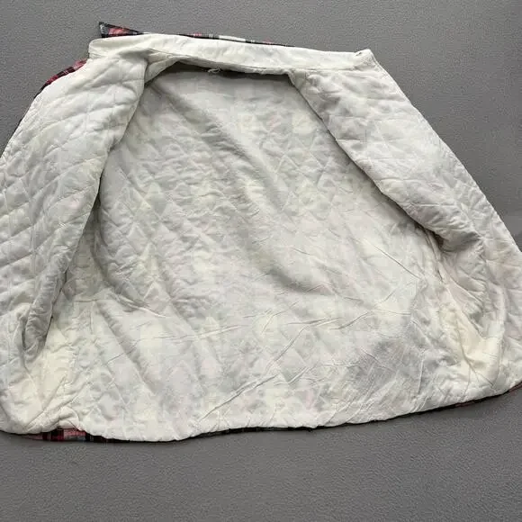 Vintage Wrangler Shirt Jacket Mens XL Red Plaid Quilted Flannel Button Lined - Picture 11 of 11